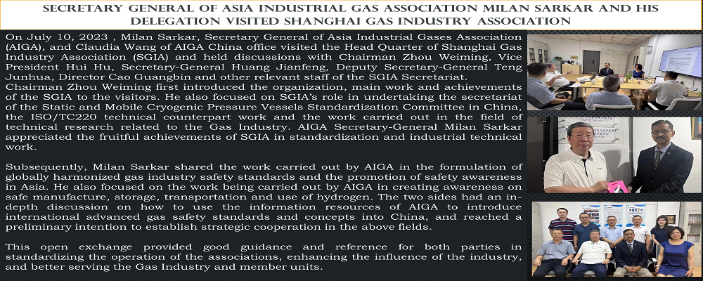 Secretary General of Asia Industrial Gas Association Milan Sarkar and his delegation visited Shanghai Gas Industry Association